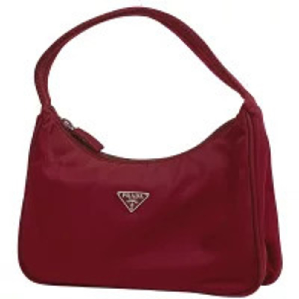 Prada Plate Handbag Clutch Shoulder Bag Red